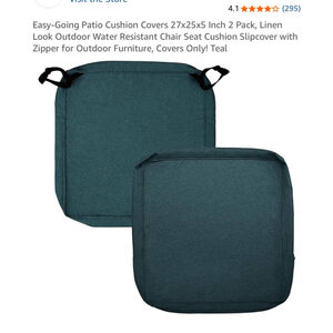 Easy-Going Teal Patio Cushion Covers 2 Pack One Size